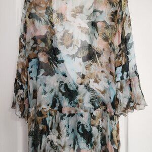 Soft Surroundings sheer feminine floral topper